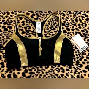 Sports Illustrated Swimwear Bikini Top Size Small Bikini Top Zip Up NWT